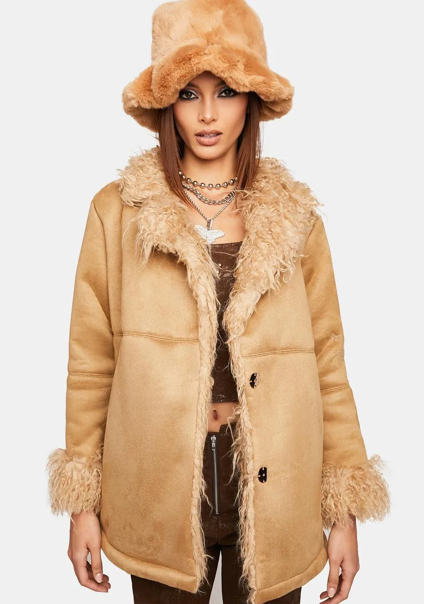 Brown Y2k Faux Fur Jacket sold by Dolls Kill