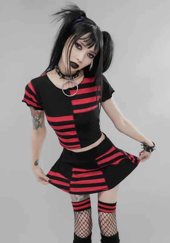 Beautiful Oblivion Patchwork Skirt Set sold by Dolls Kill