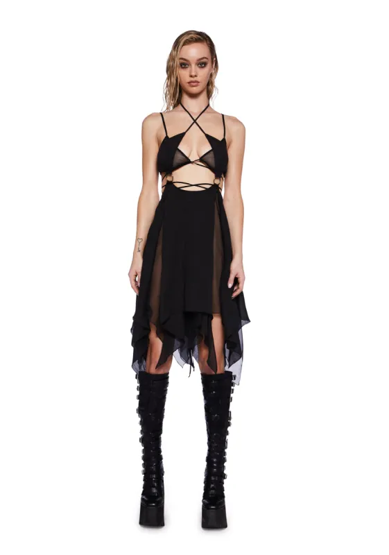 Pitch Two-Tone Chiffon Mini Dress sold by Dolls Kill