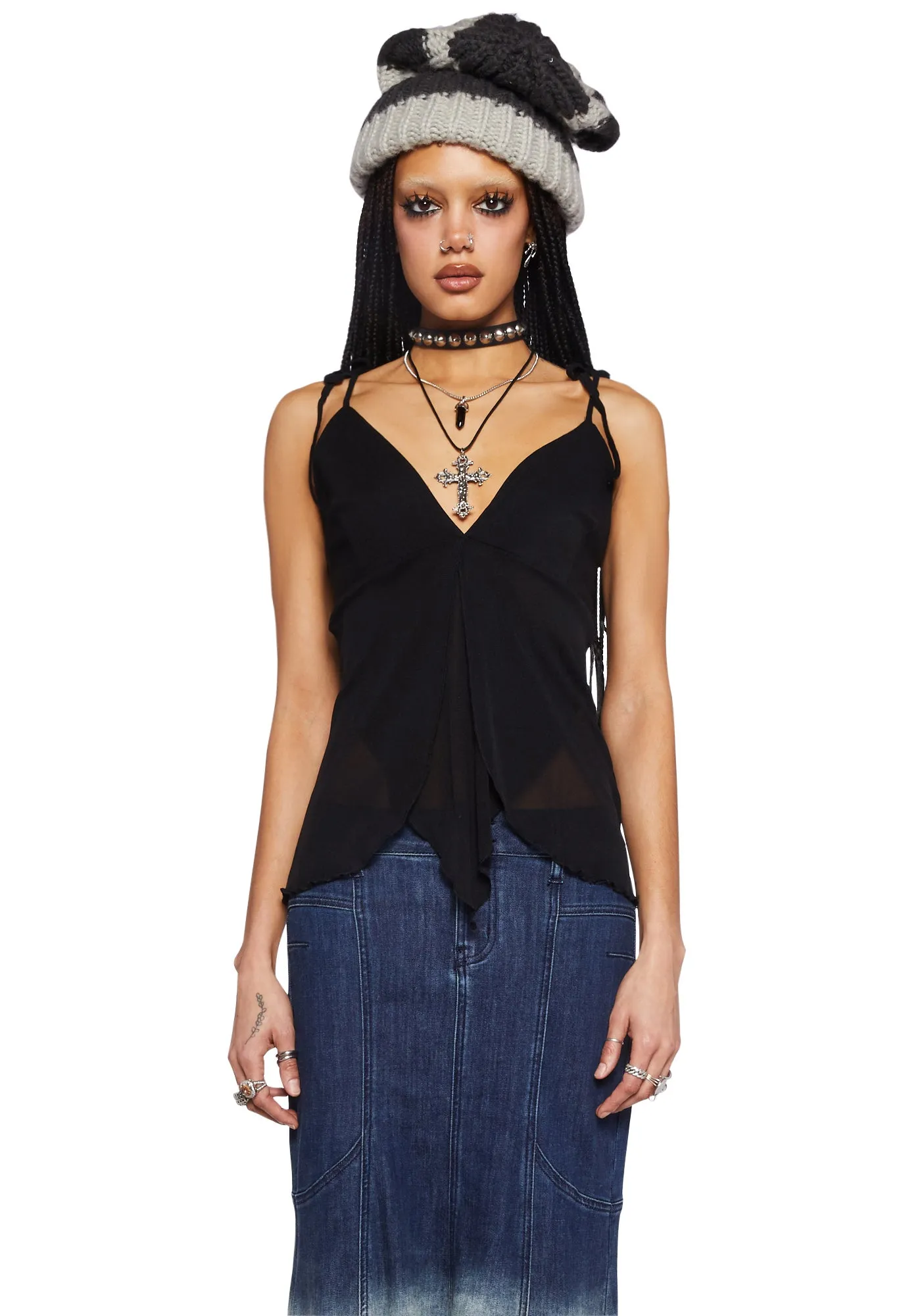 Not That Easy Cami Top- Black sold by Dolls Kill