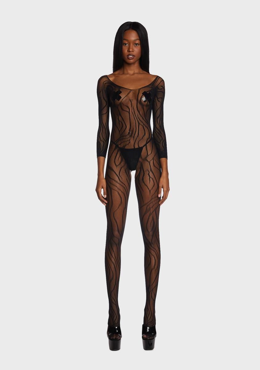 Eye Of The Tiger Fishnet Bodystocking sold by Dolls Kill