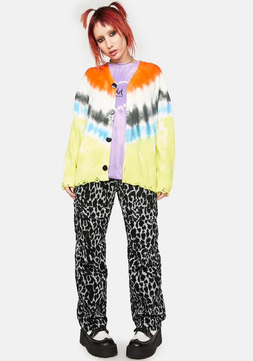 Distressed Tie Dye Knit Cardigan sold by Dolls Kill product image thumbnail 4