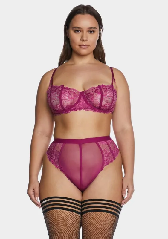 Plus Comfort And Wine Lingerie Set sold by Dolls Kill