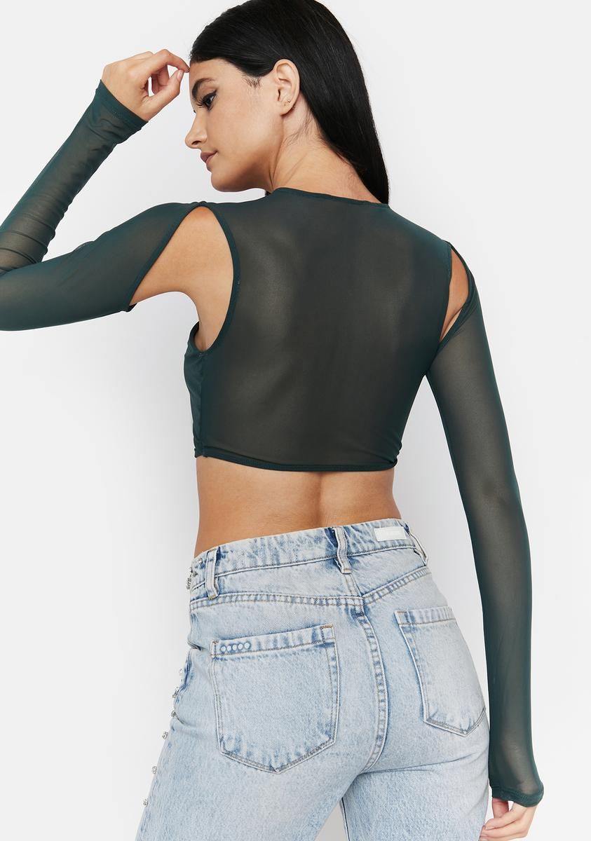 Olive Serve Some Looks Cut-Out Top sold by Dolls Kill product image thumbnail 4