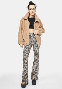 Brown Feel Me Fly Faux Fur Jacket sold by Dolls Kill