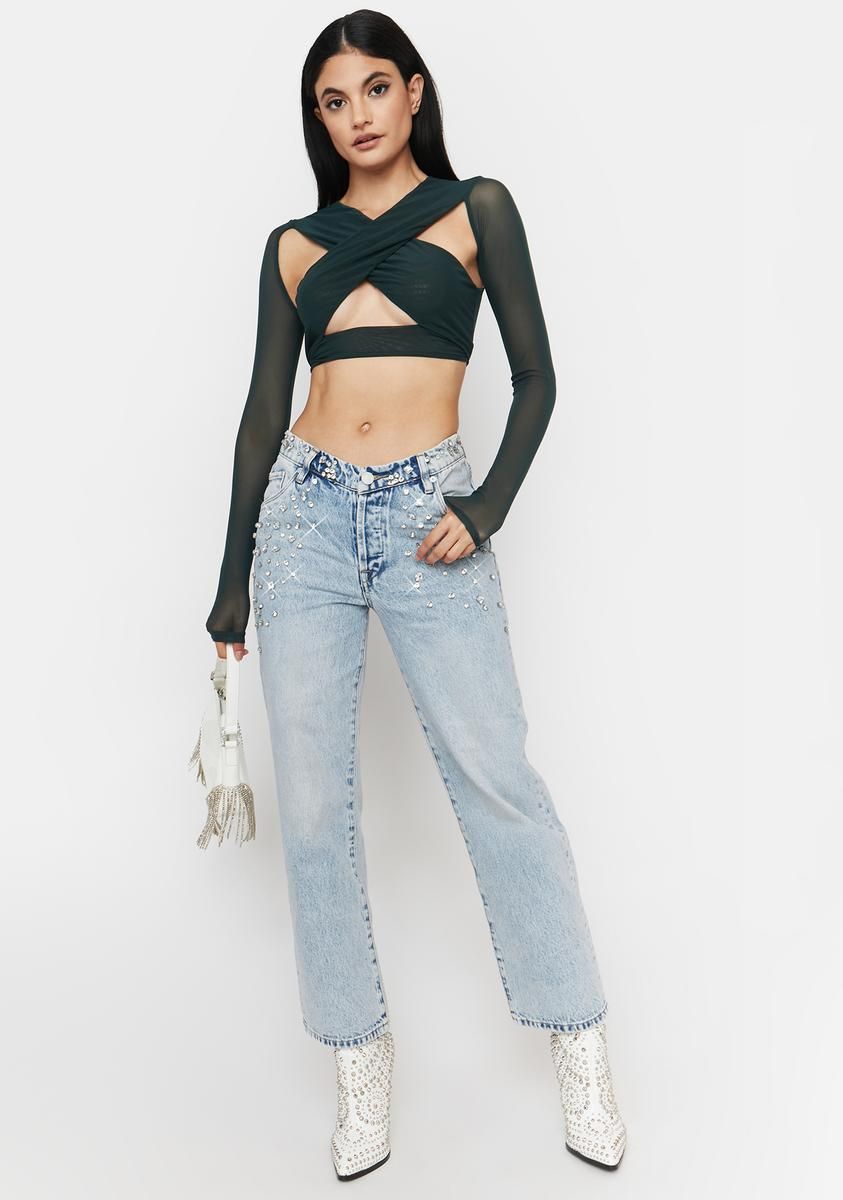 Olive Serve Some Looks Cut-Out Top sold by Dolls Kill product image thumbnail 3