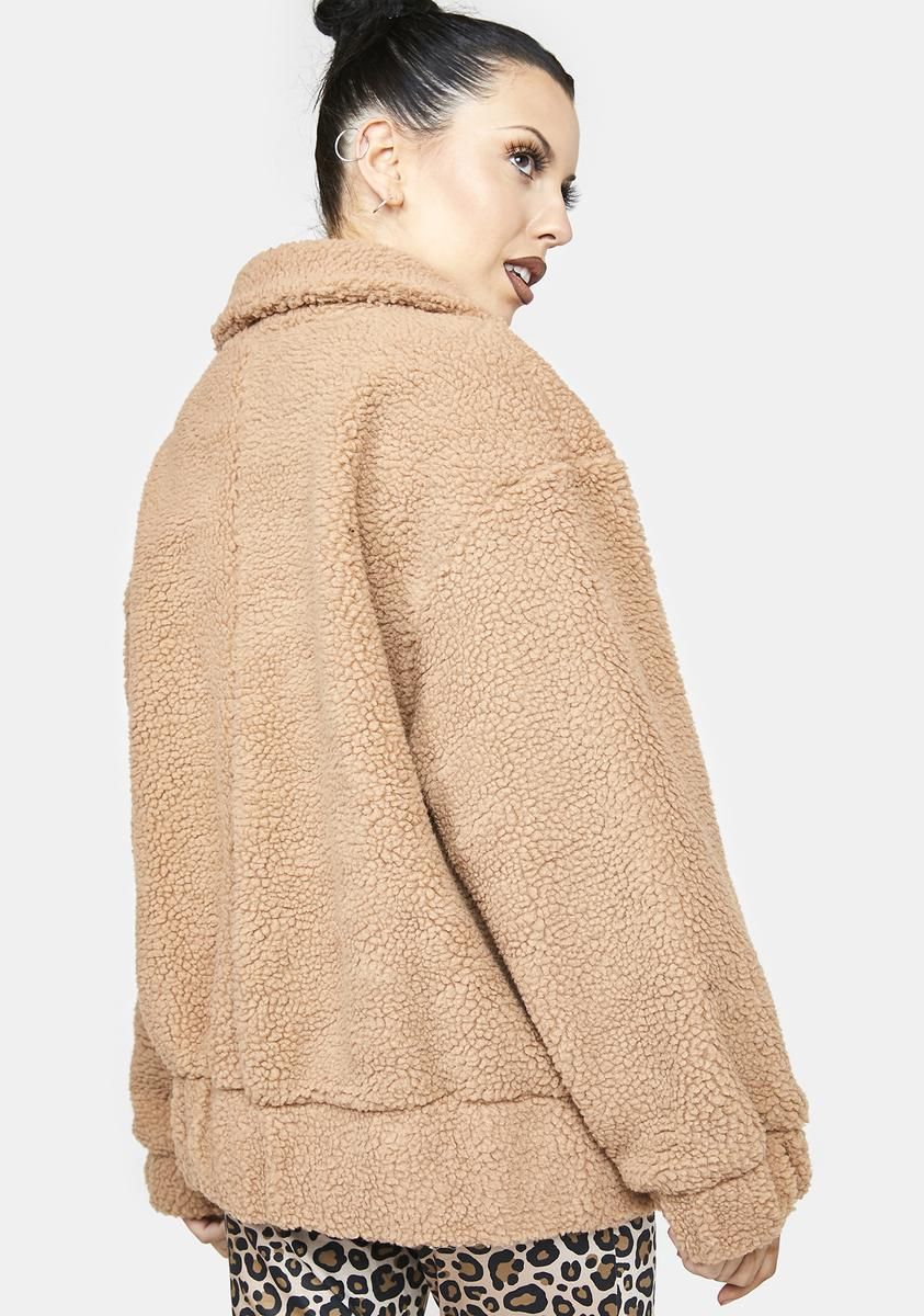 Brown Feel Me Fly Faux Fur Jacket sold by Dolls Kill product image thumbnail 4