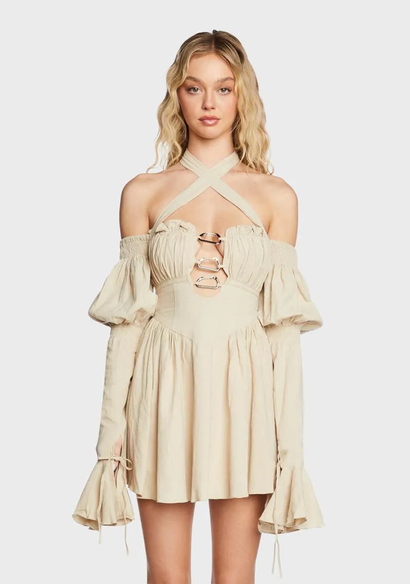 Madeline Linen Mini Dress sold by Dolls Kill