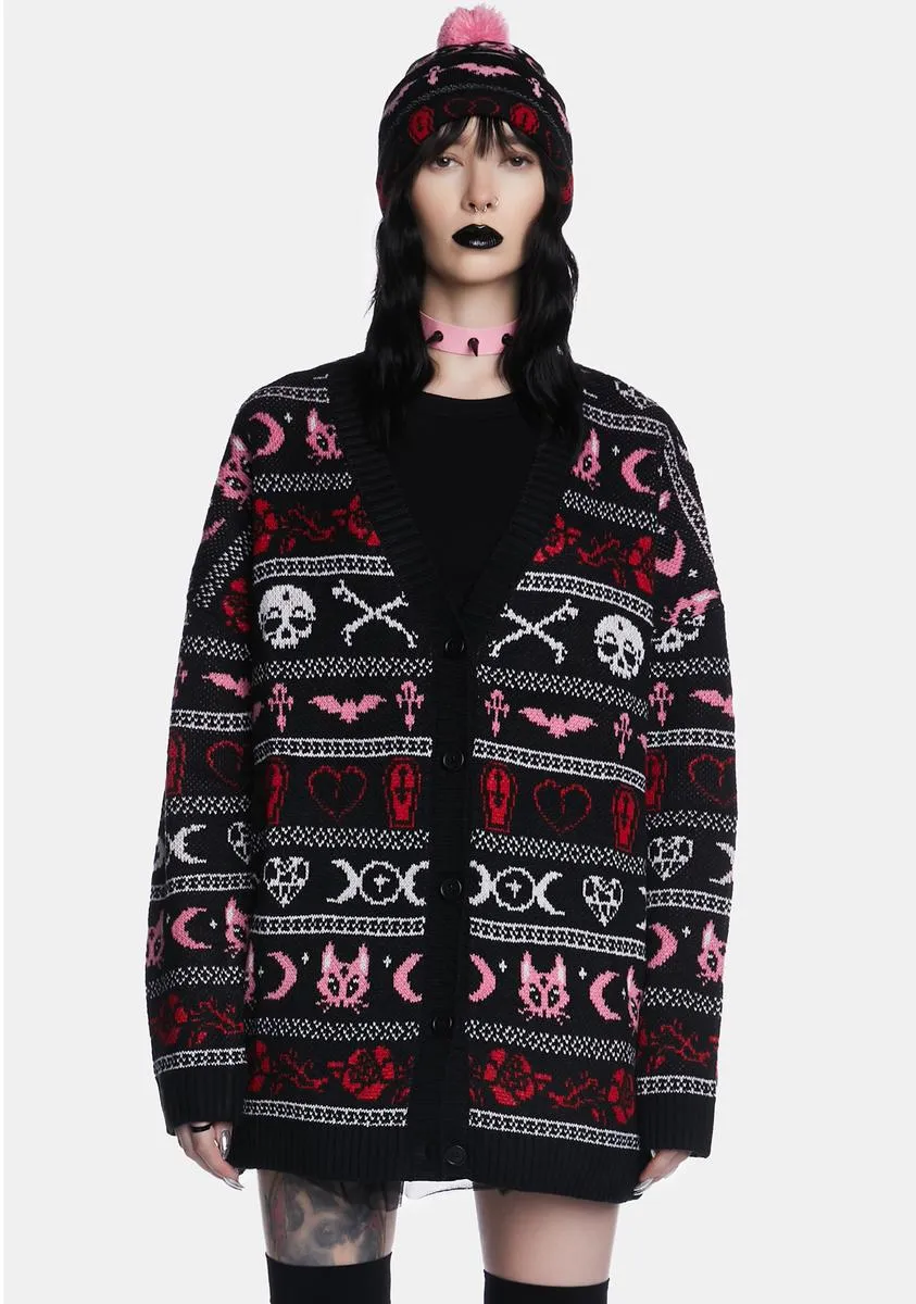 Season Of The Ghouls Knit Cardigan sold by Dolls Kill