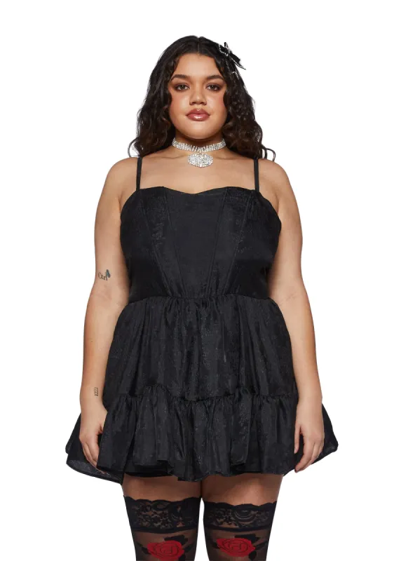 Plus This Magic Moment Mini Dress - Black sold by Dolls Kill