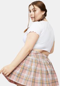 Plus Beverly Baby Plaid Mini Skirt sold by Dolls Kill