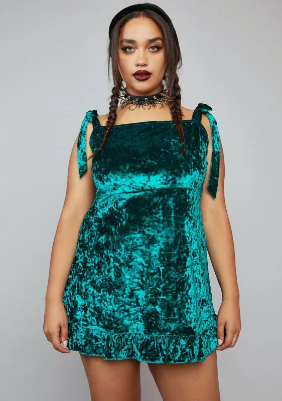 Plus Envious Lovers Velvet Mini Dress sold by Dolls Kill