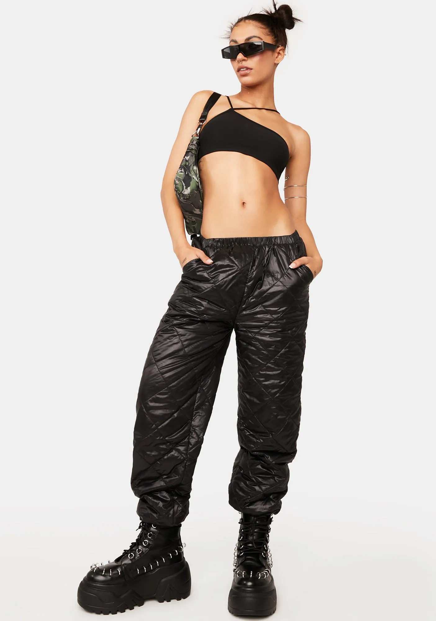 Asymmetric Ribbed Crop Top sold by Dolls Kill product image thumbnail 3