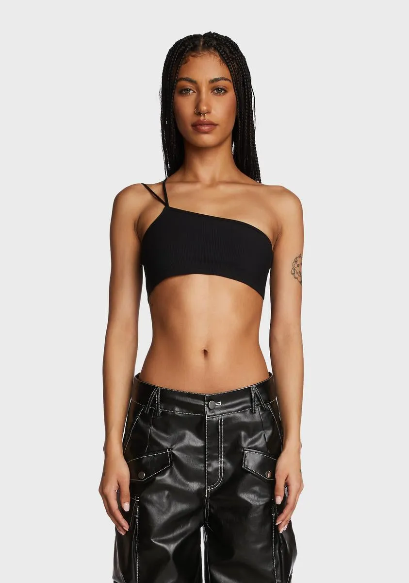 Asymmetric Ribbed Crop Top sold by Dolls Kill product image thumbnail 2
