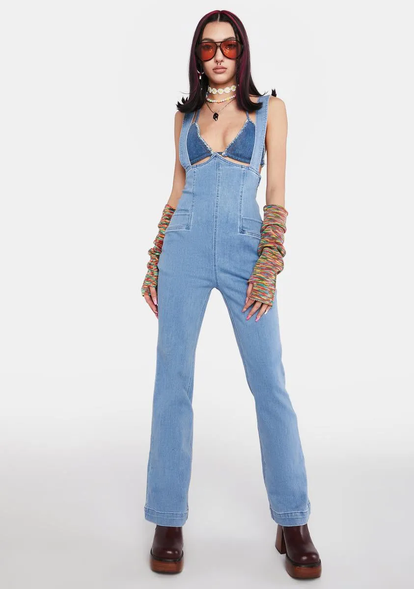 So Suspenseful Denim Jumpsuit sold by Dolls Kill product image thumbnail 2