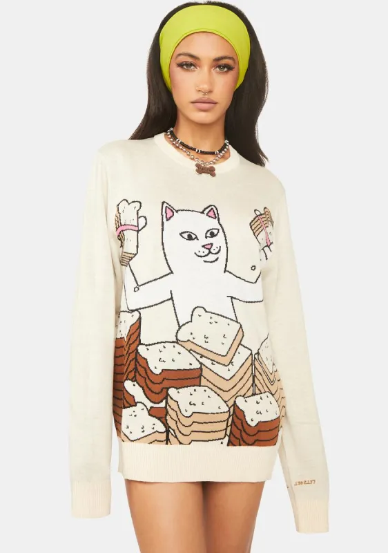 Let's Get This Bread Knit Sweater made by Dolls Kill