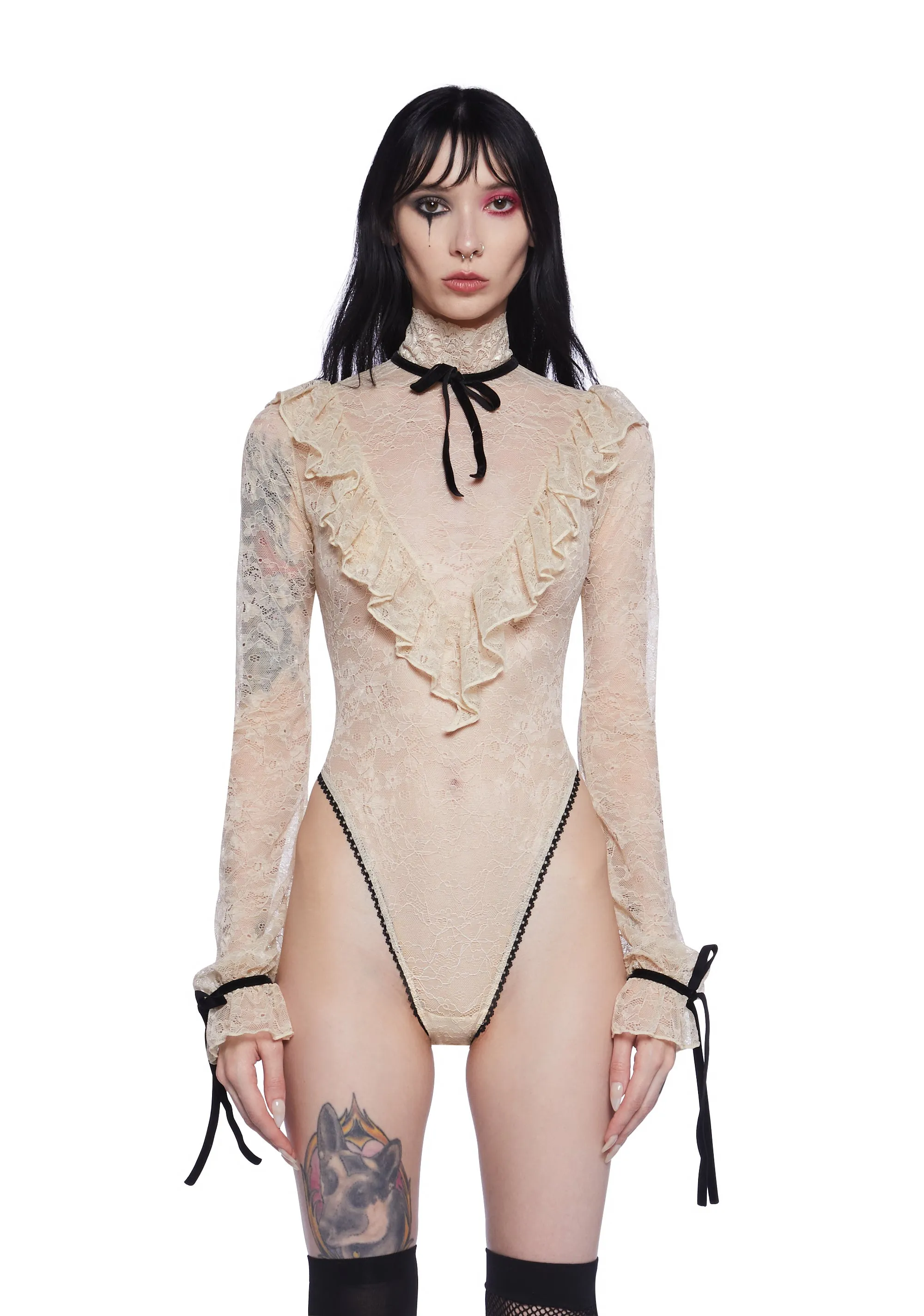 Banshee's Lament Lace Bodysuit sold by Dolls Kill