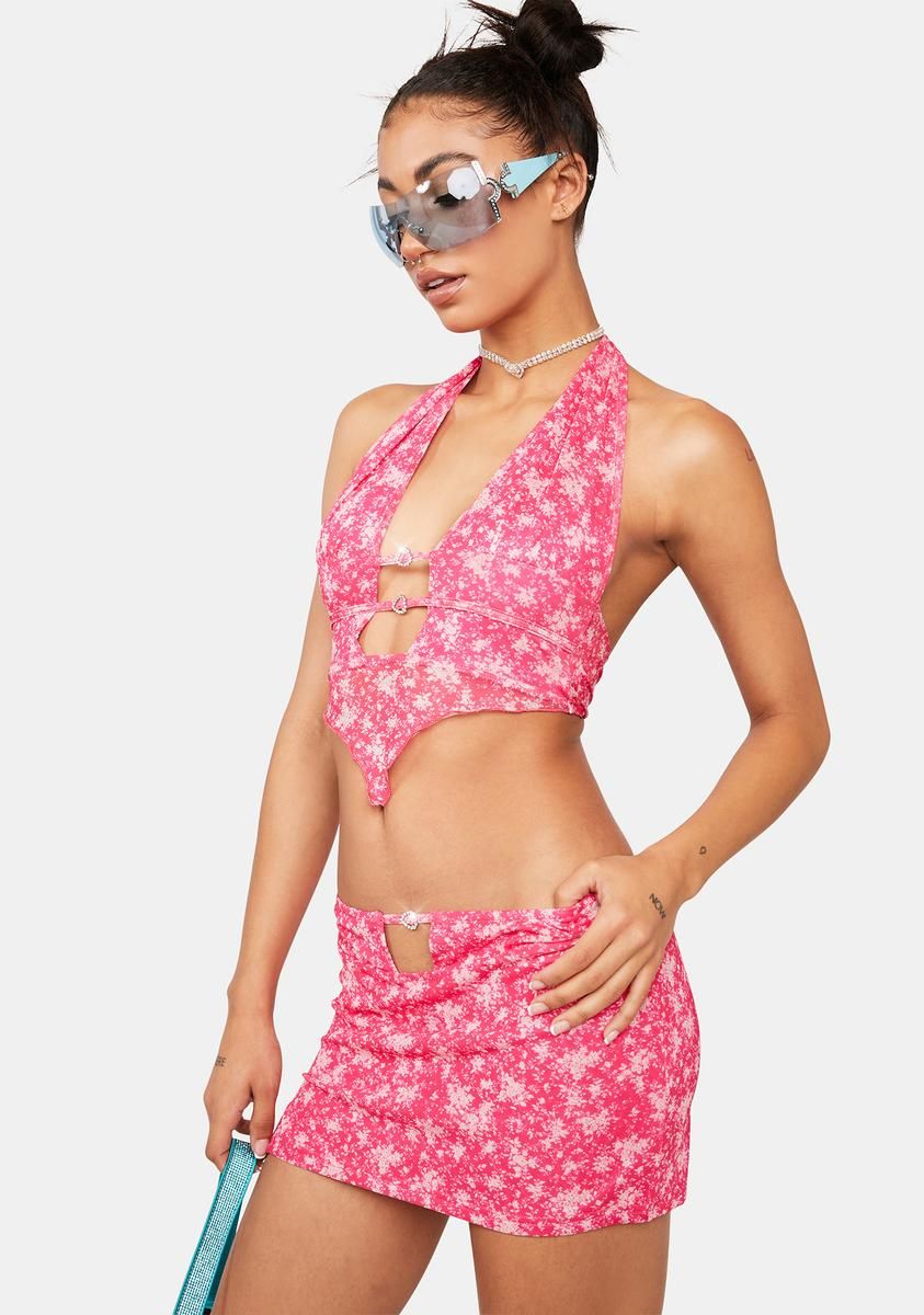 Bubblegum In Full Bloom Skirt Set sold by Dolls Kill product image thumbnail 2