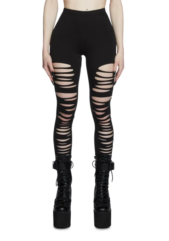 Crypt Creeper Shredded Leggings sold by Dolls Kill
