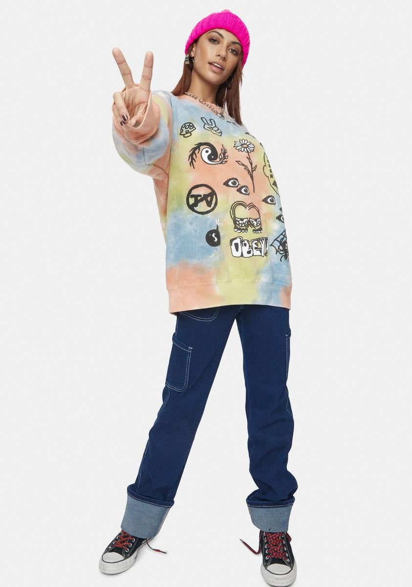 Thrash Live! Heavyweight Tie Dye Crewneck sold by Dolls Kill product image thumbnail 3