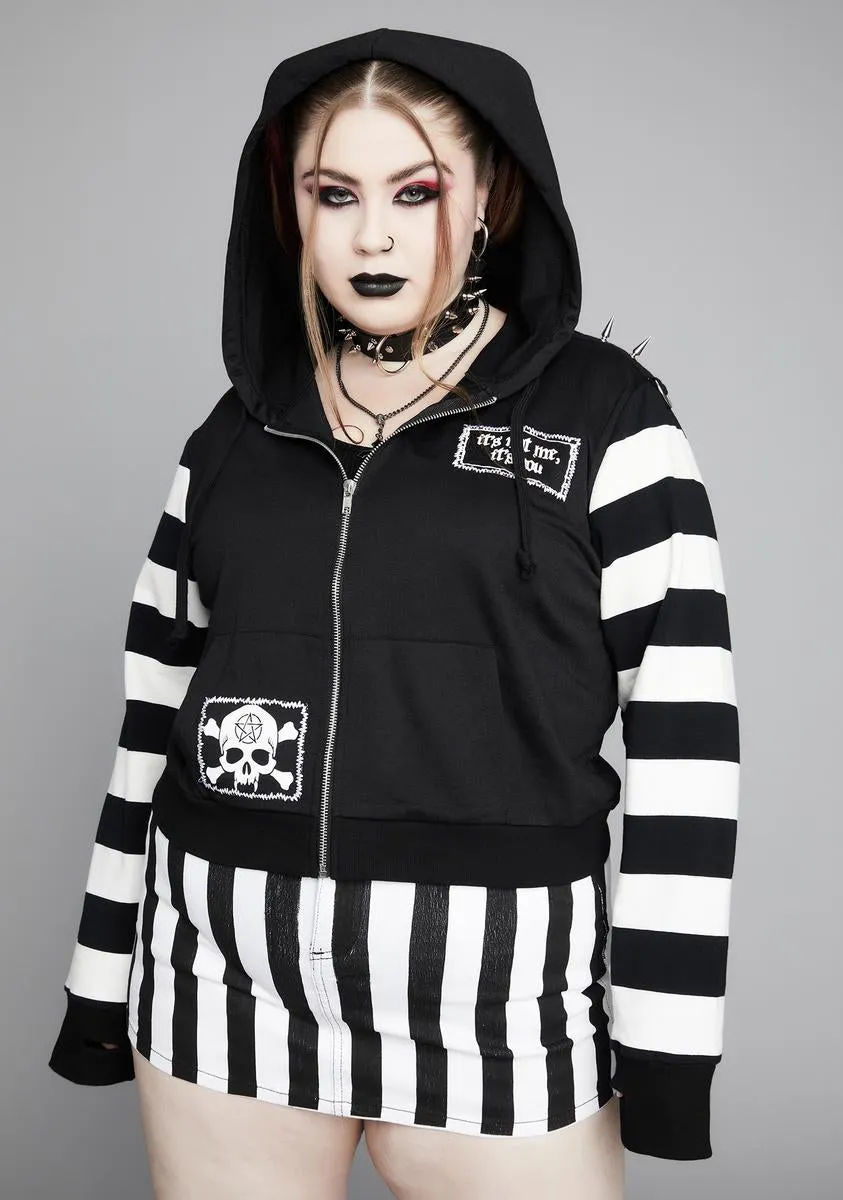 Plus Anger Mismanagement Striped Hoodie sold by Dolls Kill