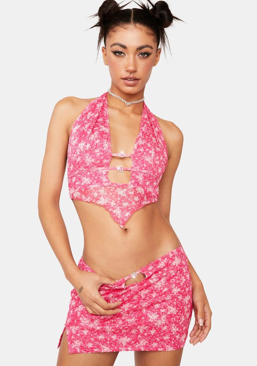 Bubblegum In Full Bloom Skirt Set sold by Dolls Kill