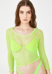 Persuasion Fishnet Crop Top sold by Dolls Kill