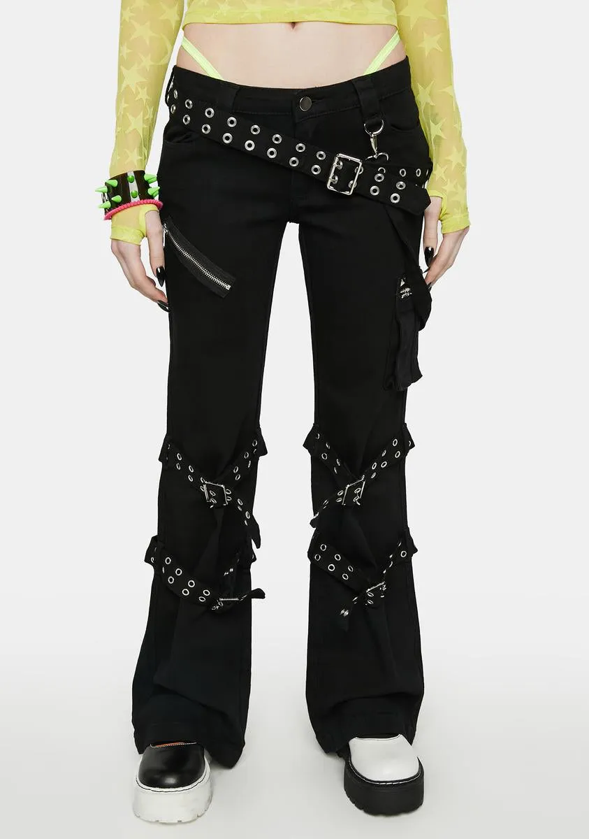 Vile In Denial Buckle Pants sold by Dolls Kill