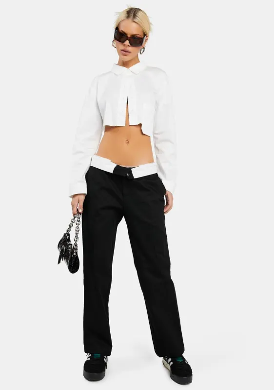 Folded Wide Leg Chino Pants sold by Dolls Kill