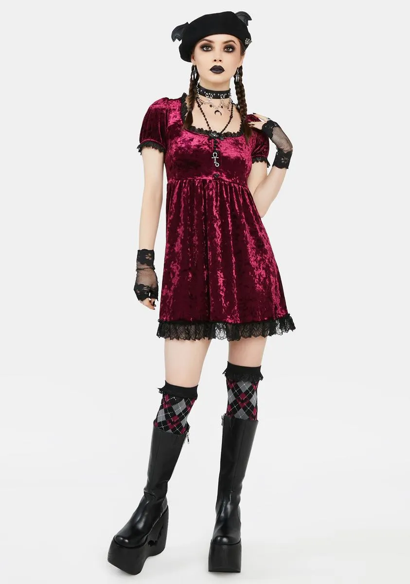 Drinking Your Blood Velvet Mini Dress sold by Dolls Kill product image thumbnail 3