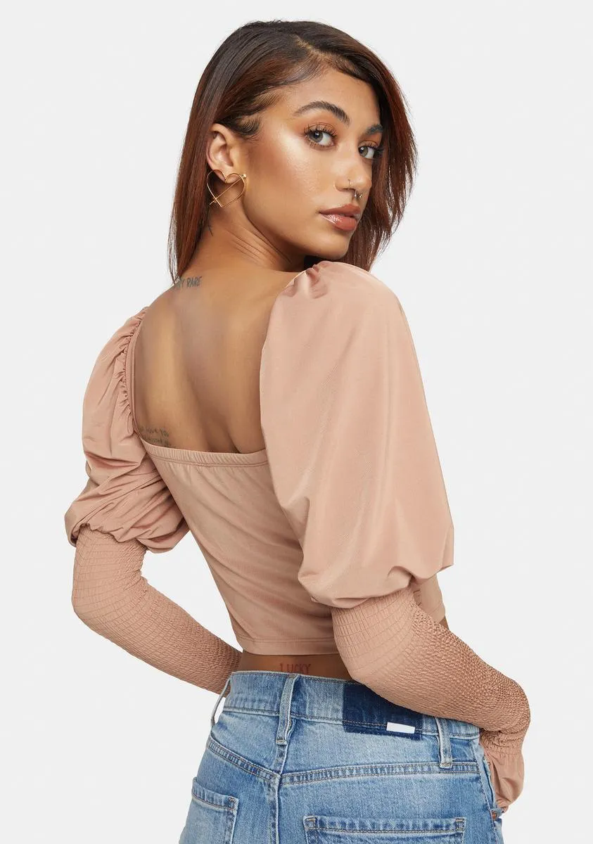 Princess Pleasures Long Sleeve Puff Shoulder Top sold by Dolls Kill product image thumbnail 4
