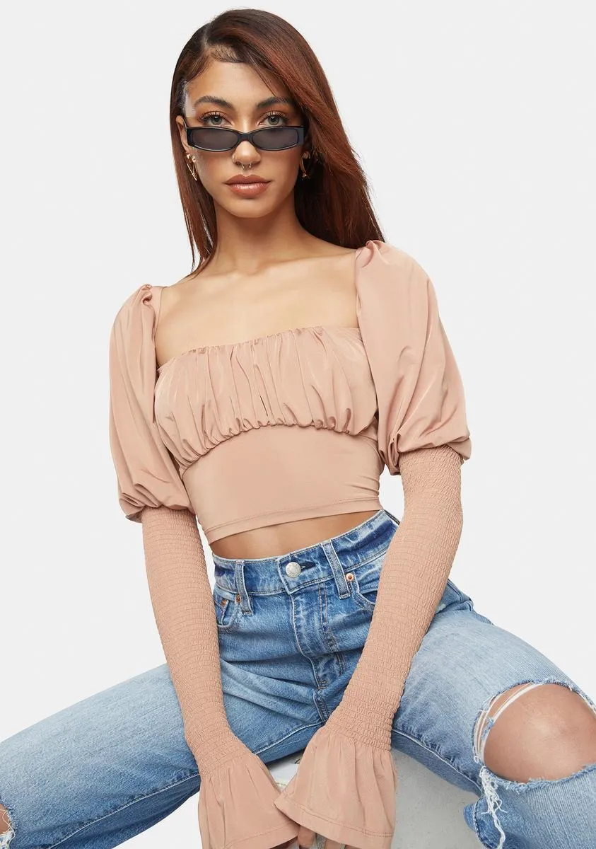 Princess Pleasures Long Sleeve Puff Shoulder Top sold by Dolls Kill product image thumbnail 2