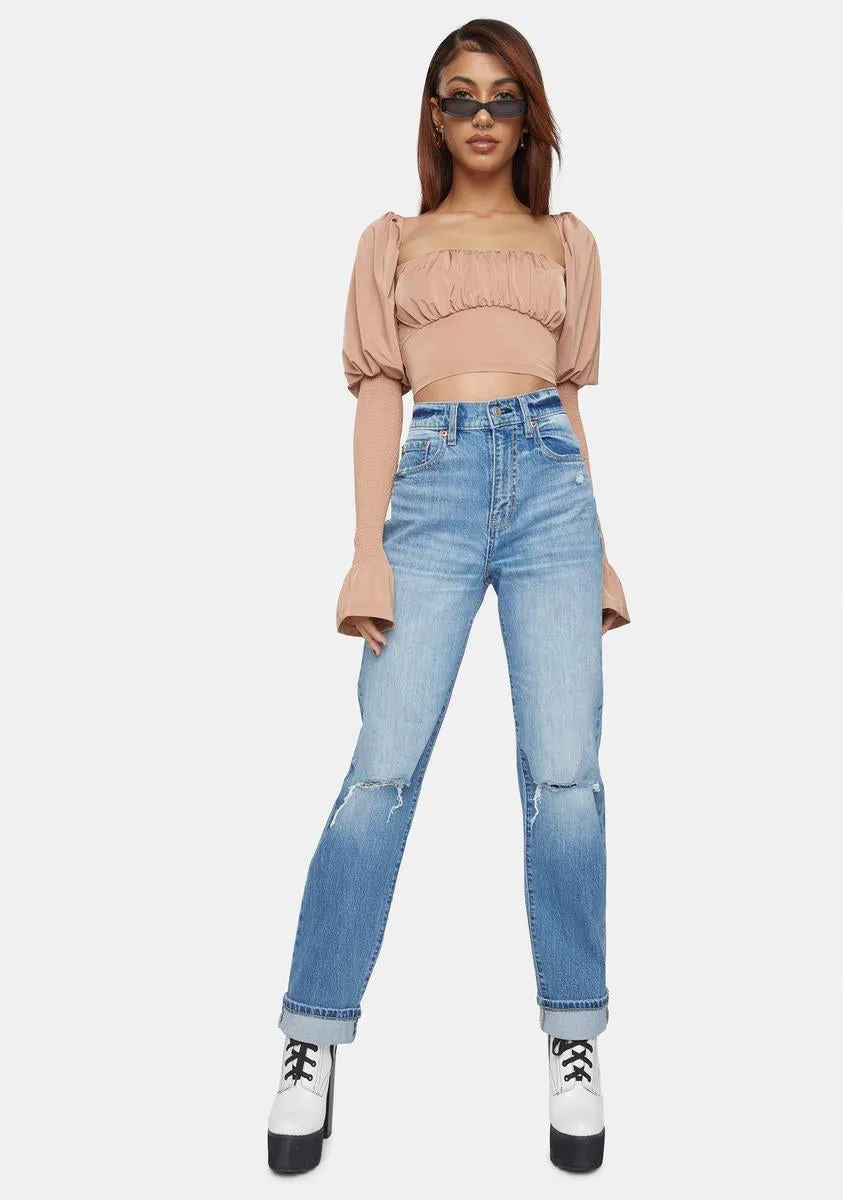 Princess Pleasures Long Sleeve Puff Shoulder Top sold by Dolls Kill product image thumbnail 3