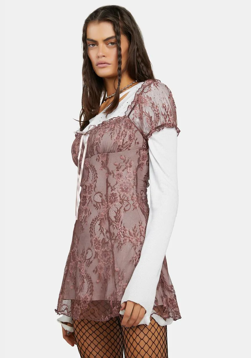 Hard To Love Lace Mini Dress sold by Dolls Kill product image thumbnail 2