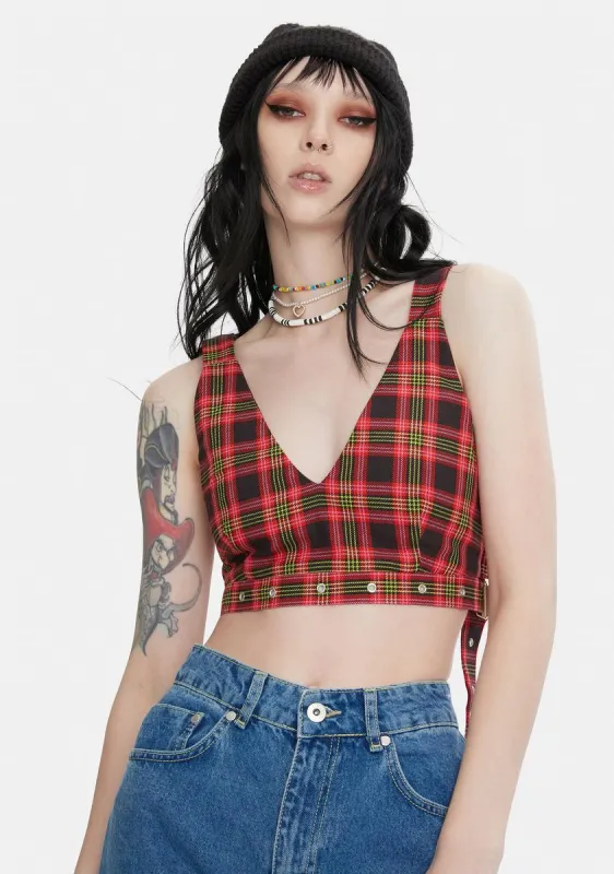 Pioneer Plaid Bralette Top sold by Dolls Kill