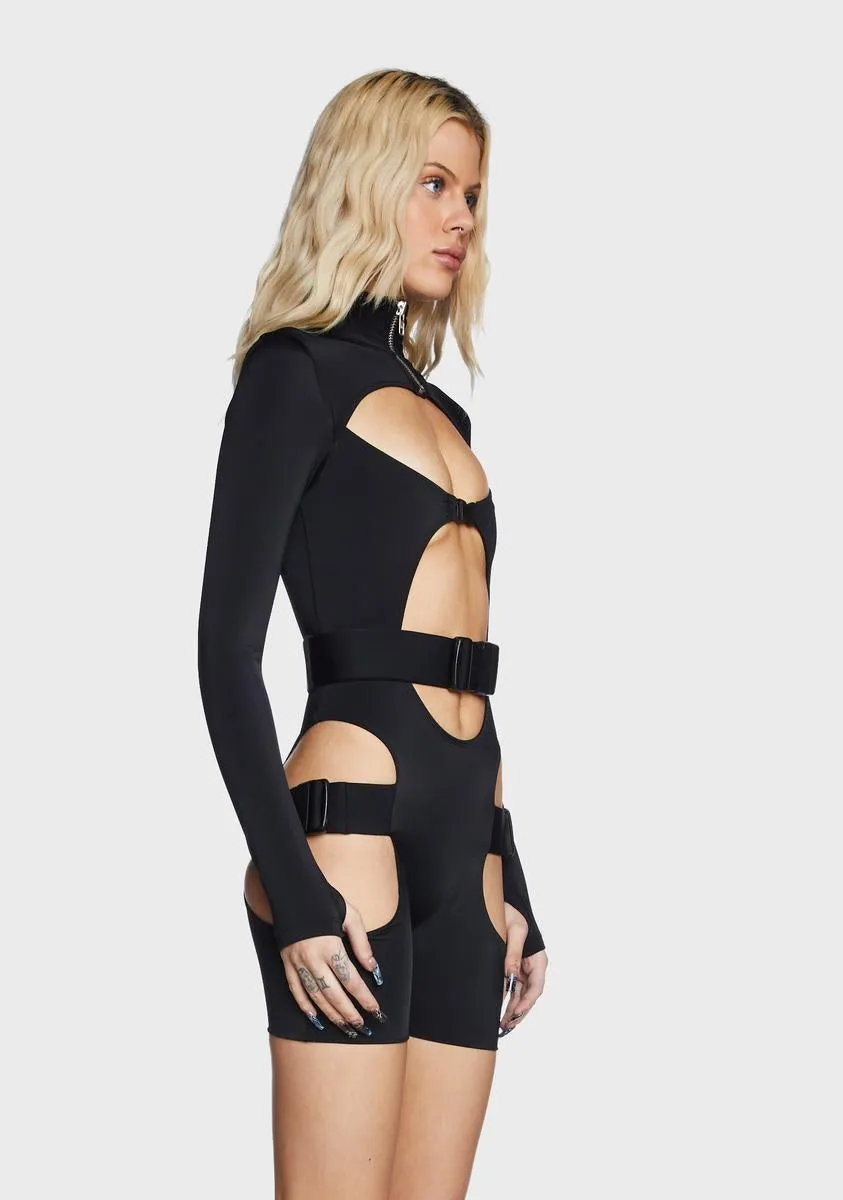 Buckle Long Sleeve Cut-Out Bodysuit sold by Dolls Kill product image thumbnail 4