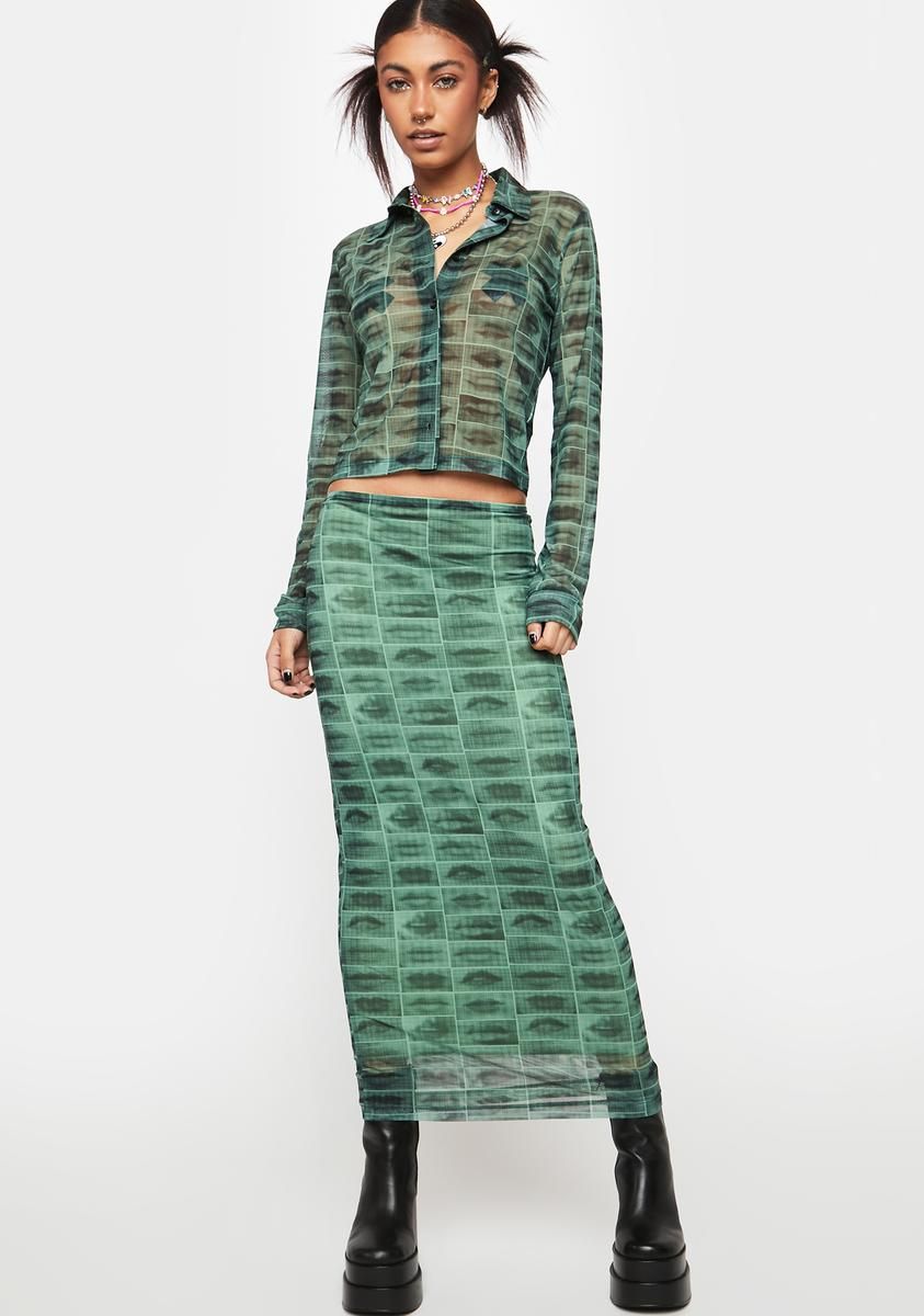 Pout Mesh Maxi Skirt sold by Dolls Kill product image thumbnail 2