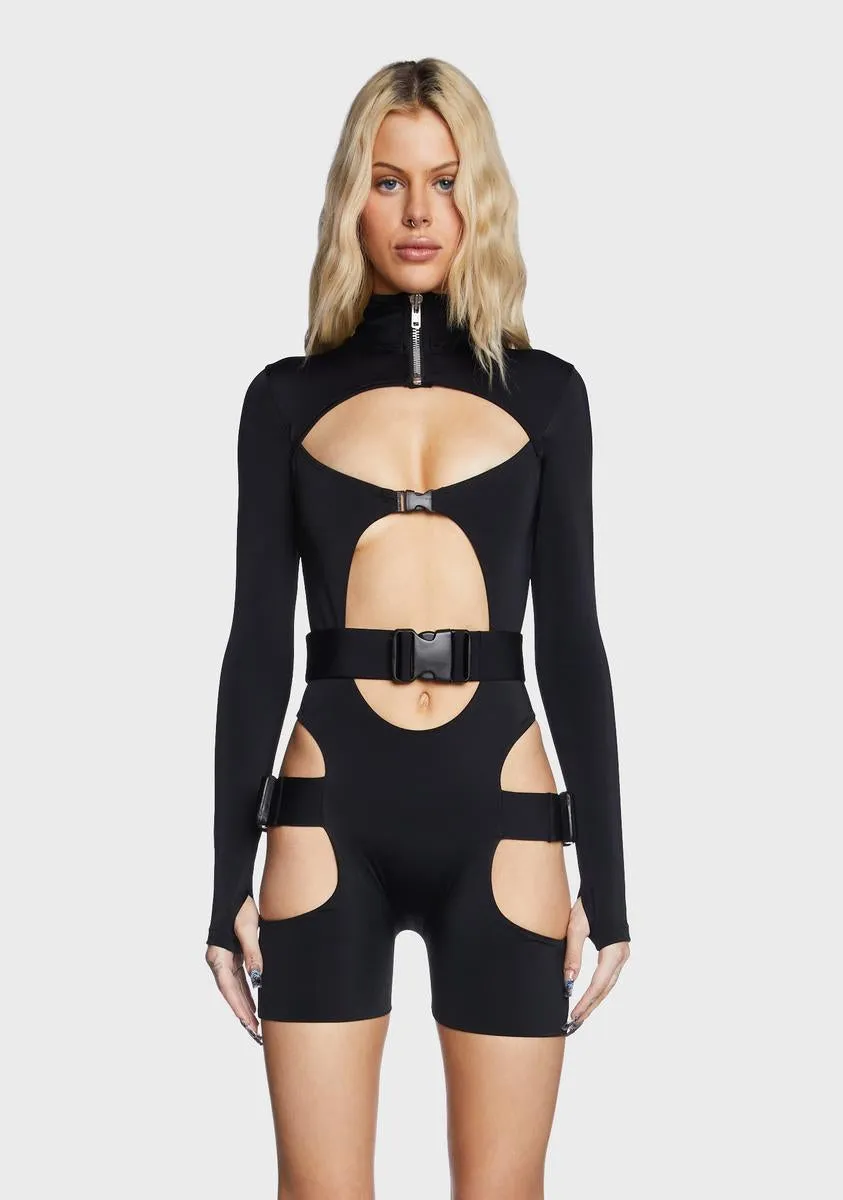 Buckle Long Sleeve Cut-Out Bodysuit sold by Dolls Kill product image thumbnail 3