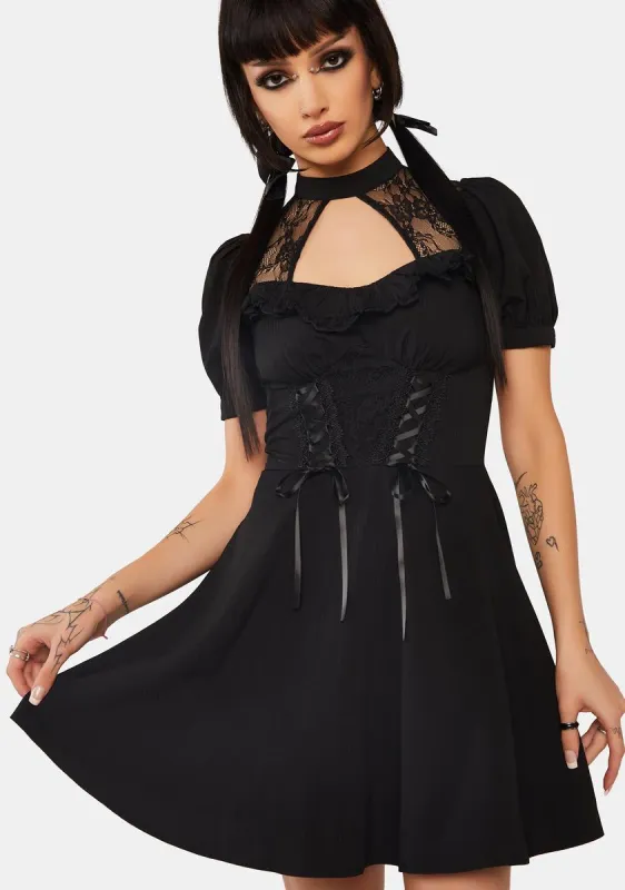 Rock Girl Lace-Up Dress sold by Dolls Kill