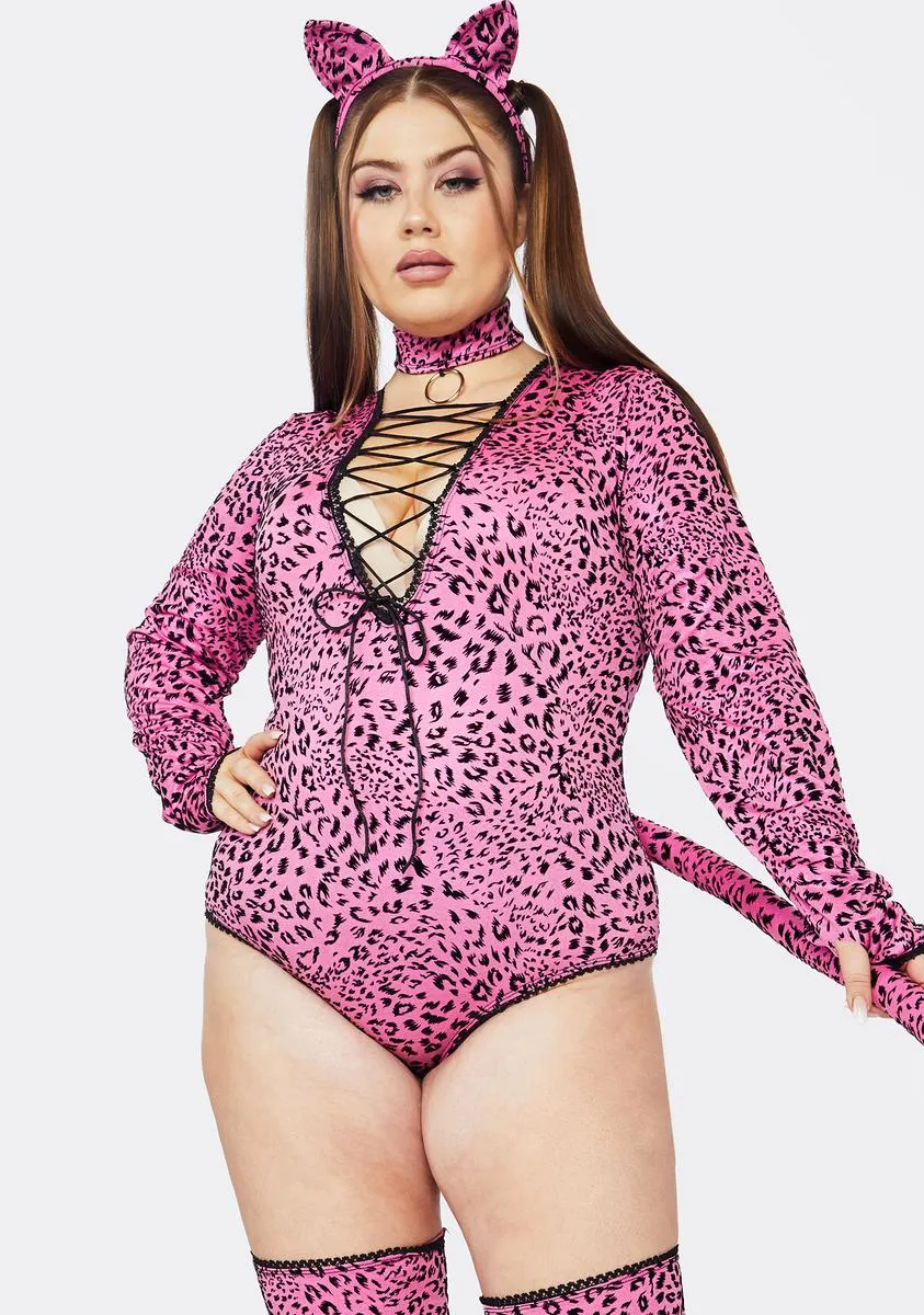 Plus Feral Fixation Leopard Costume sold by Dolls Kill
