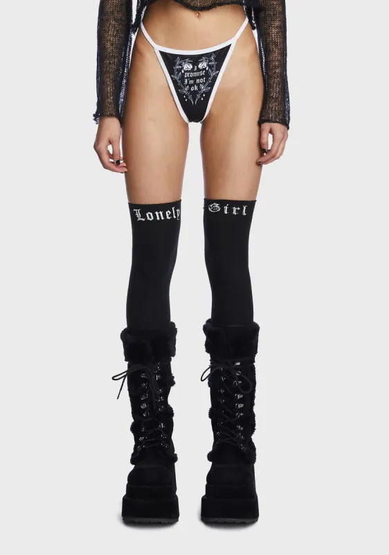 I Promise I'm Not Okay Graphic Thong sold by Dolls Kill