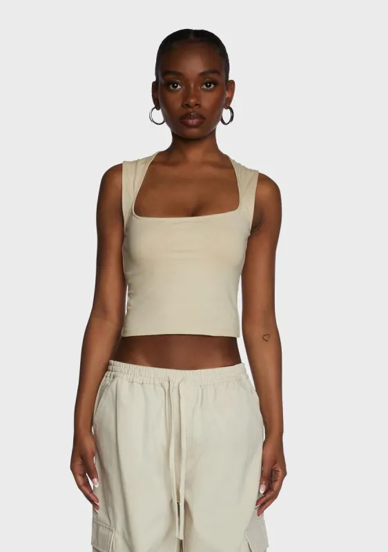 Jinsu Crop Top - Coconut Milk sold by Dolls Kill