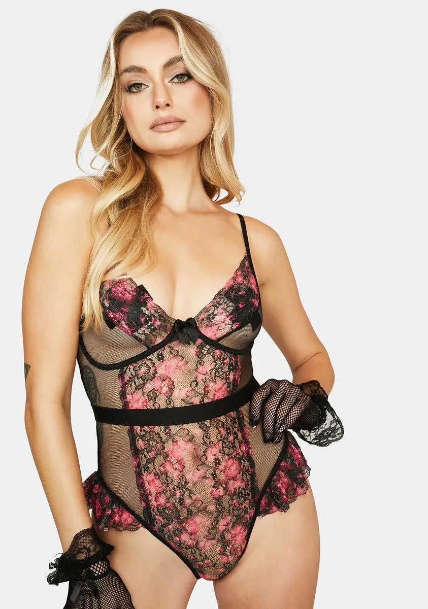 Out Of My Shell Lace Teddy sold by Dolls Kill