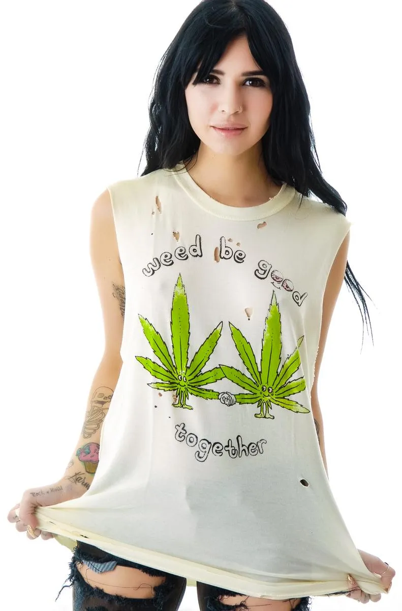 Weed Be Good Together Tank sold by Dolls Kill product image thumbnail 3
