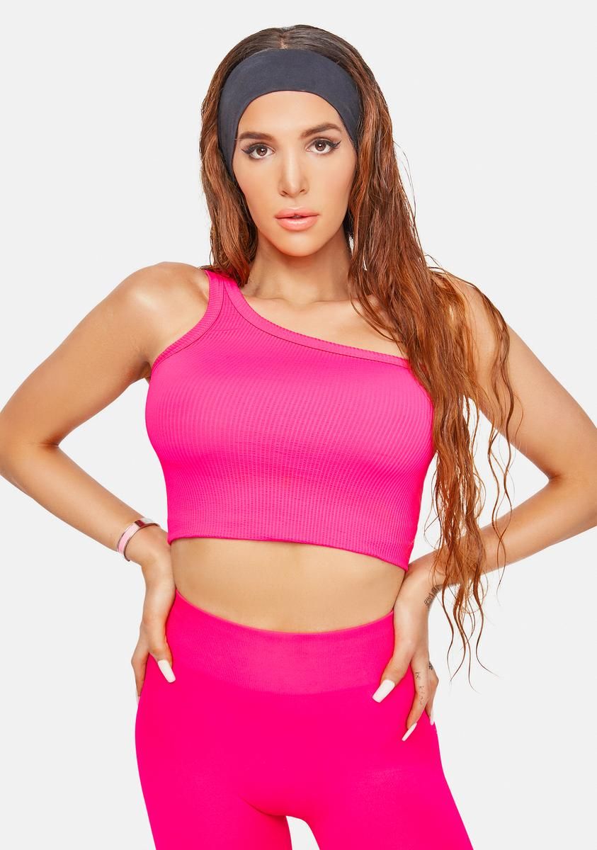 Love The Chase One Shoulder Crop Top sold by Dolls Kill