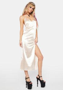 Champagne Guest Of Honor Maxi Dress sold by Dolls Kill