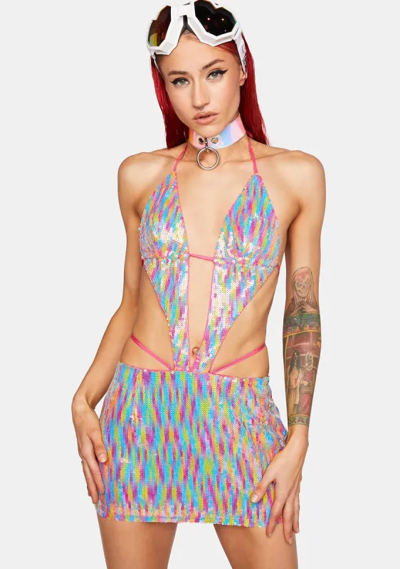 Prism Made To Dream Sequin Dress sold by Dolls Kill