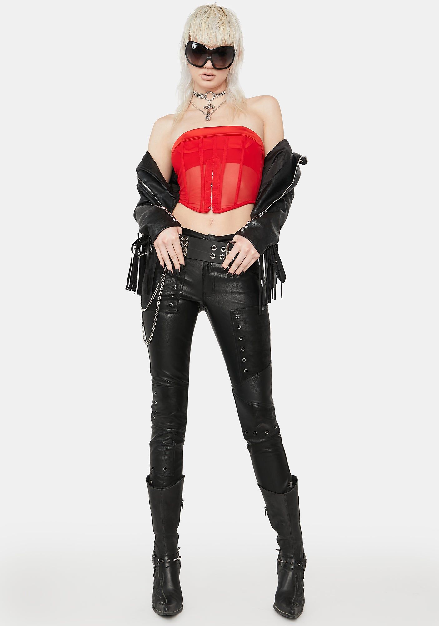 Gimme Attitude Corset Top - Red sold by Dolls Kill product image thumbnail 2
