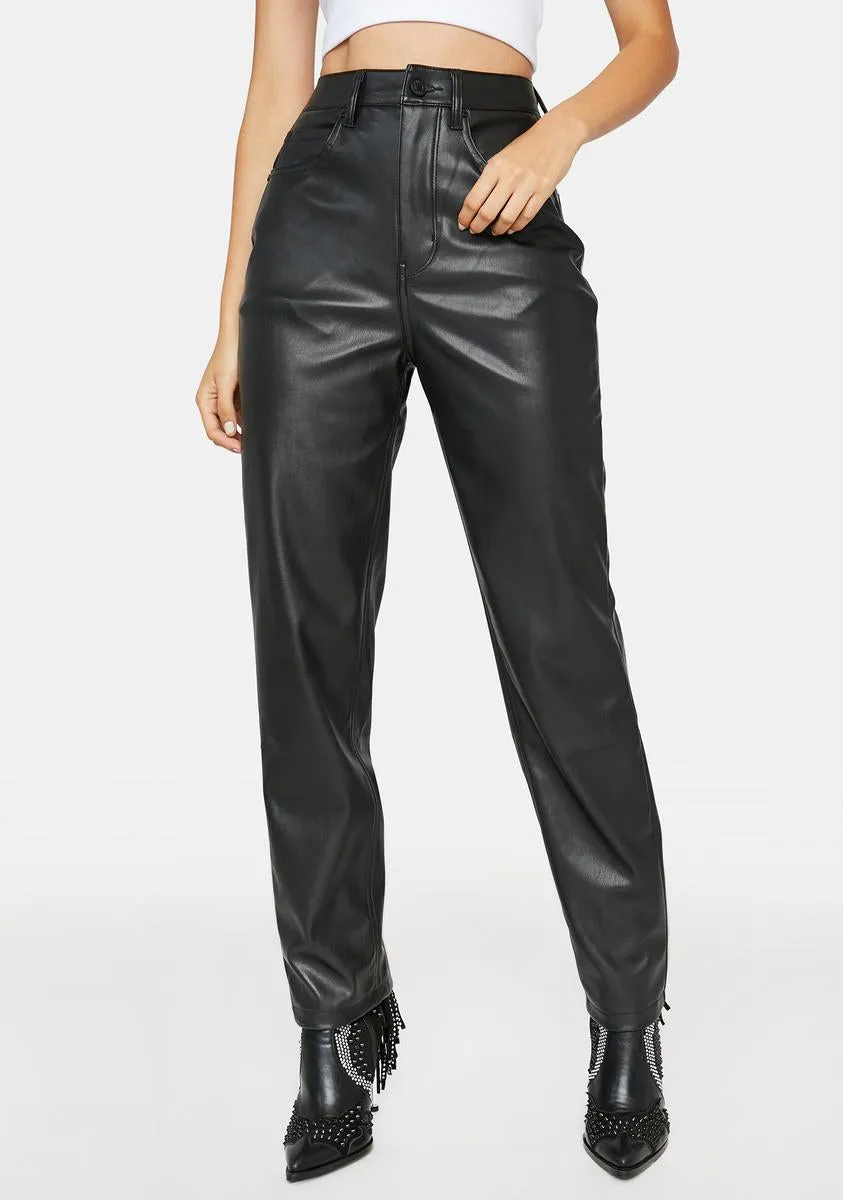 Rou Faux Leather Straight Leg Pants sold by Dolls Kill
