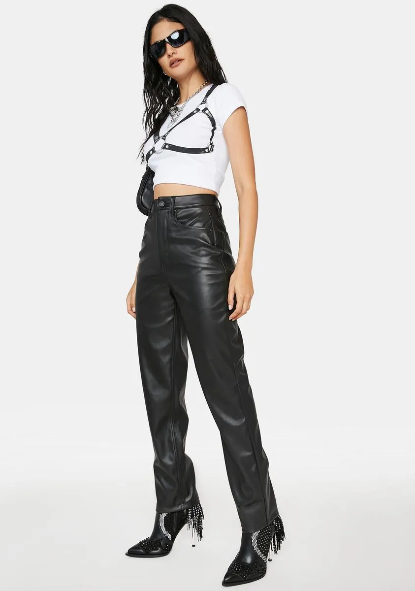Rou Faux Leather Straight Leg Pants sold by Dolls Kill product image thumbnail 2